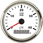 CN Tachometer + Hourmeter white-chrome - Image 1