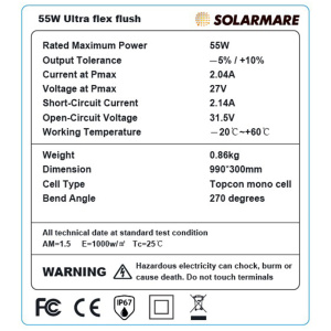Solarmare 55W Flush IP67 ETFE Ultra Flex - Image 4