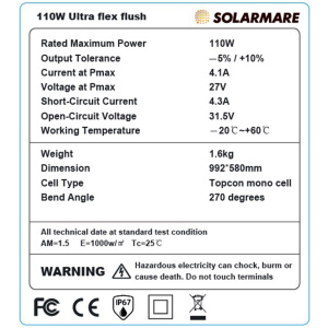 Solarmare 110W Flush IP67 ETFE Ultra Flex - Image 4