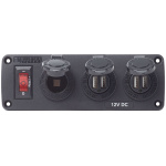 Blue Sea Panel with switch+fuse 12v+2xUSB - Image 1