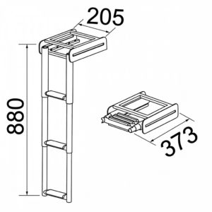 3-Step Narrow Telescopic Cassette Ladder - Image 3