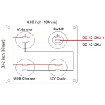 Panel 12v + USB + voltmeter - Image 4
