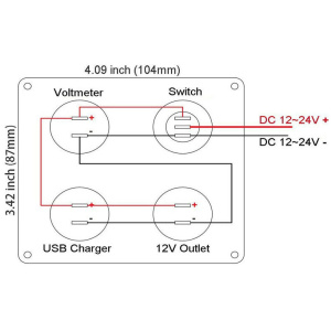 Paneel 12v + USB + voltmeeter - Image 4