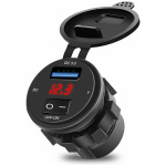 USB ChargervQuickCharge 3.0 with voltmeter and switch - Image 1